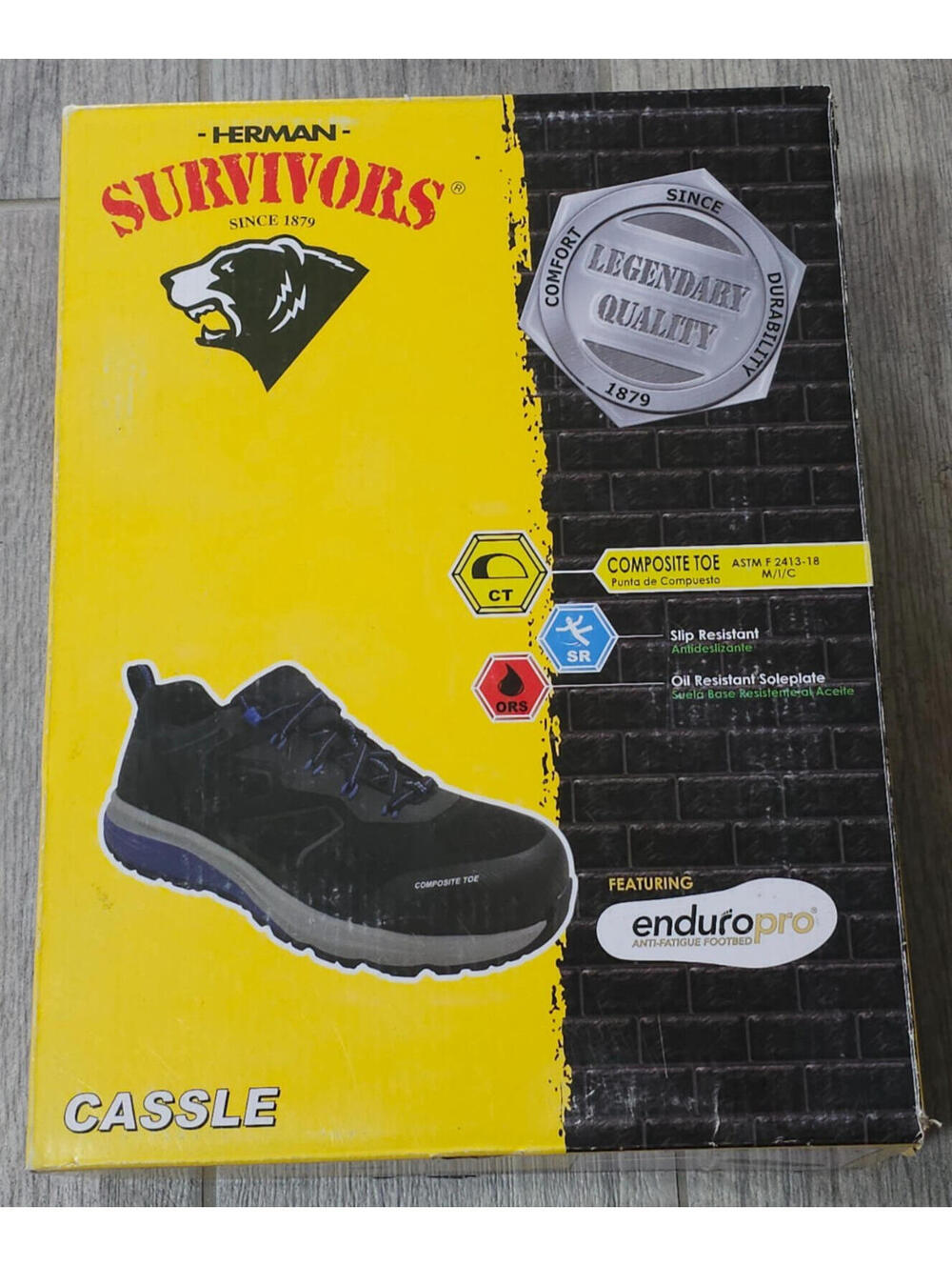 NEW Men's Herman Survivors Cassle Carbon Safety Toe Sz 7.5 Work Shoes Anti Slip - Picture 2 of 15